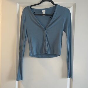 H&M Blue V-Neck Cardigan